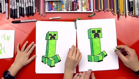 How to draw minecraft Creeper YouTube
