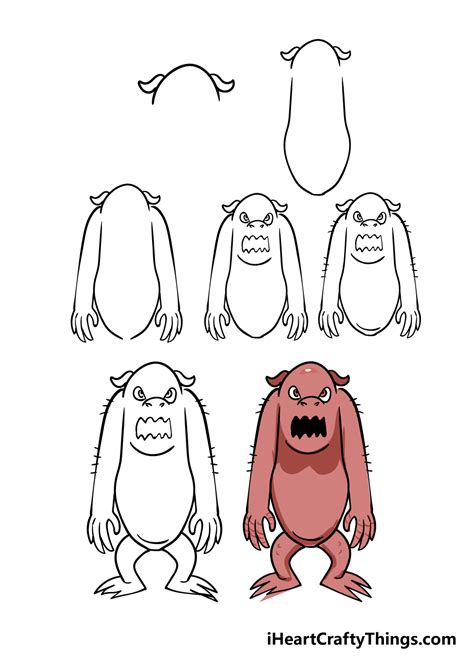 How to Draw Cute Cartoon Monsters Step by Step cartoon 