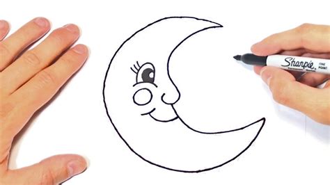 Easy to draw moon step by step drawings for beginner