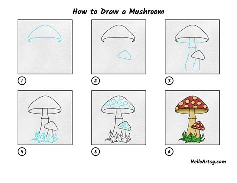 How to draw a beautiful mushroom house for beginners, step