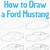 how to draw a mustang step by step