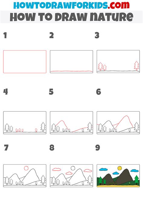How to draw a natural village scenery step by step very