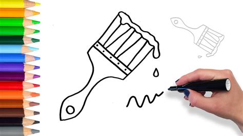 How to Draw a Wet Paint Brush Coloring Pages for Kids
