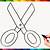 how to draw a pair of scissors step by step