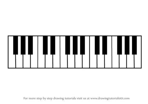 How to Draw a Piano Keyboard Quick Draw! Step by Step