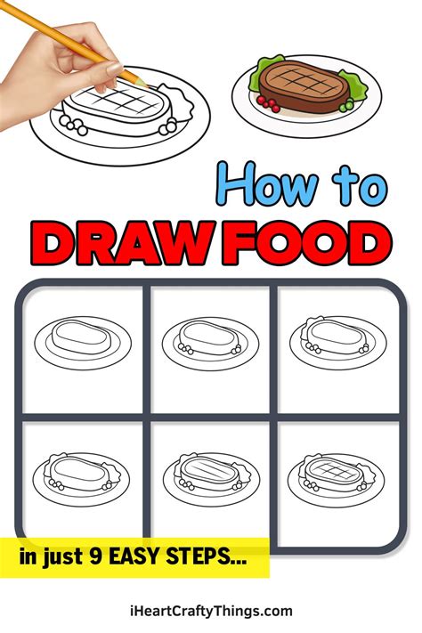 How to Draw Hamburger and Fries printable step by step