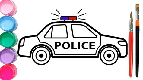 How To Draw A Cartoon Police Car YouTube