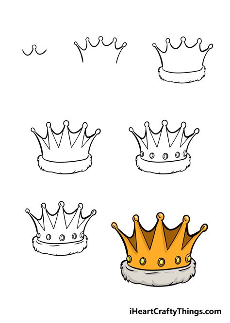How to Draw a Crown Drawing Cartoon Crowns Easy Step