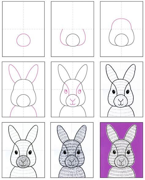 How to draw a rabbit bunny face easy step by step