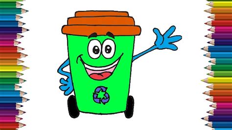 Learn How to Draw Garbage Bin (Everyday Objects) Step by