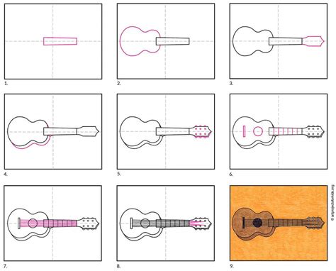 How to Draw a Guitar in a Few Easy Steps Easy drawings