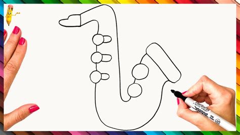 Learn How to Draw a Saxophone (Musical Instruments) Step