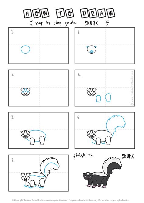 How to Draw a Simple Skunk for Kids