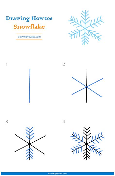 How to draw a snowflake Easy snowflake drawing step by