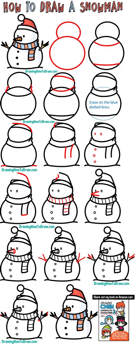 How to Draw a Snowman from Above Easy Step by Step