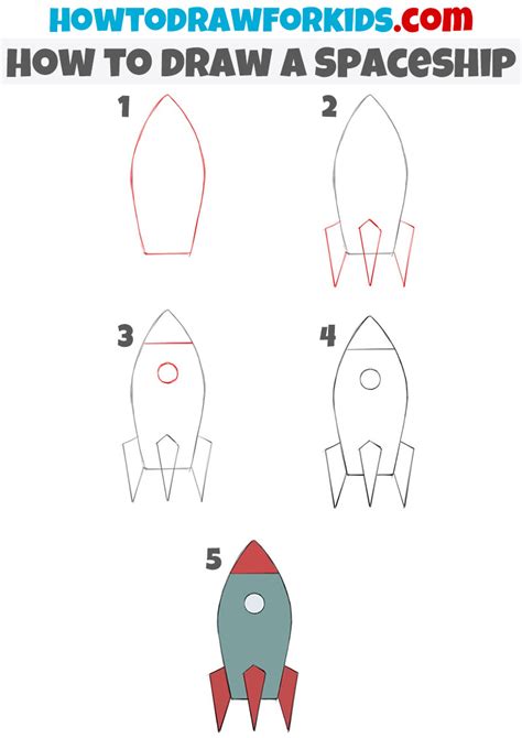 How to draw an alien spaceship Step by step Drawing
