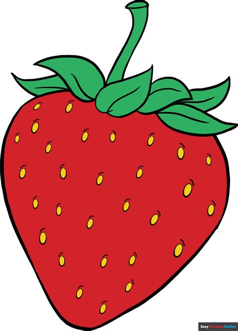 how to draw a Strawberry Step by Step Strawberry drawing, Easy