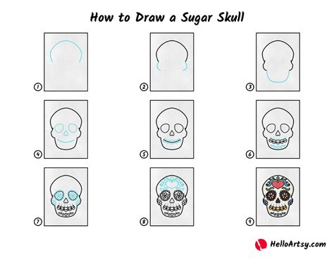 How to Draw a Sugar Skull Easy StepbyStep Drawing