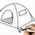 how to draw a tent step by step
