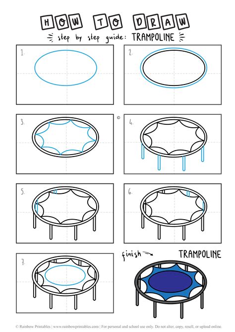 How To Draw a Trampoline Step By Step Drawing Guide for