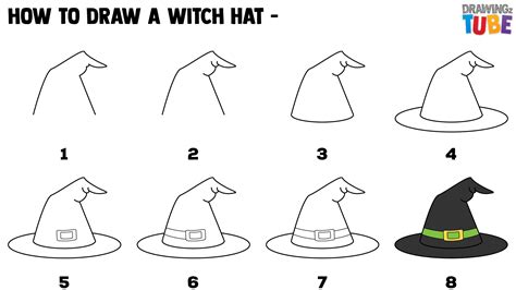 How to Draw a Witch Hat Really Easy Drawing Tutorial
