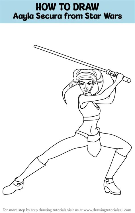 How to Draw Aayla Secura from Star Wars The Clone Wars