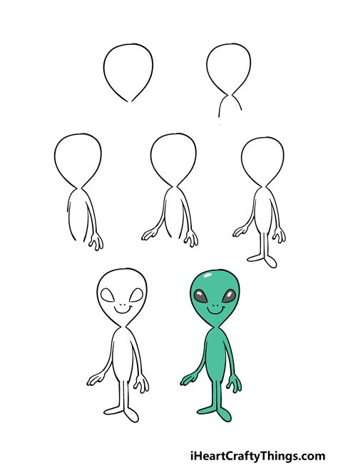 How to Draw an Alien Step by Step Easy Drawing Guides