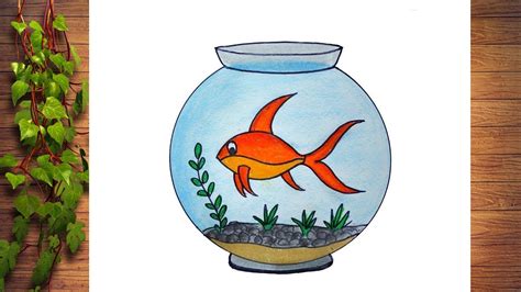 How to draw a aquarium/fish tank drawing/fish aquarium