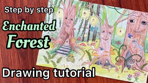 How to draw trees and bushes in the forest with easy