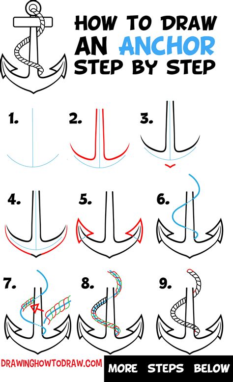 How to Draw an Anchor Easy Step by Step Drawing Tutorial