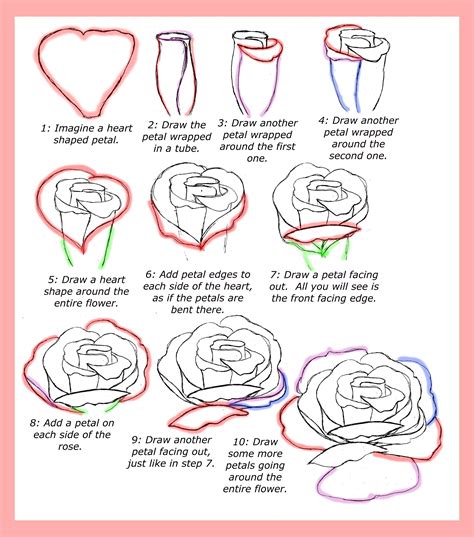 How To Draw A Rose Step By Step Easy flower drawings