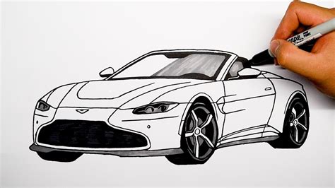 How to Draw Aston Martin DB9 printable step by step