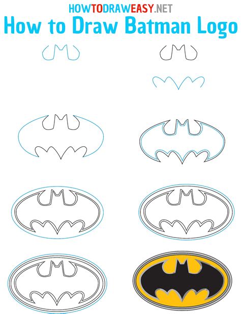 DIY How to draw Batman Logo STEP BY STEP EASY, draw easy