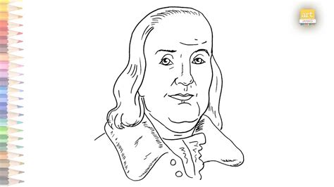 How To Draw Benjamin Franklin, Step by Step, Drawing Guide