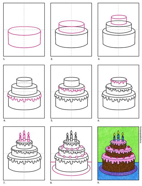 How To Draw A Birthday Cake Step By Step 🎂 Birthday Cake