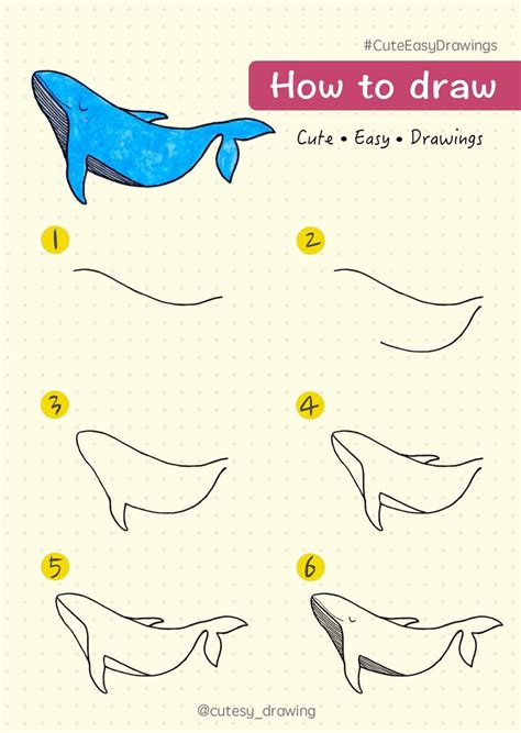 How to Draw a Cute Blue Whale