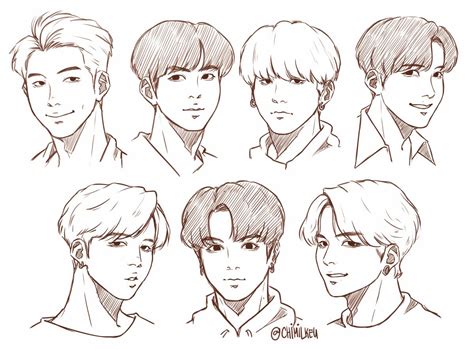How to draw BTS RM step by step Drawing Tutorial
