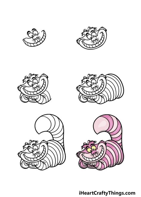 How To Draw The Cheshire Cat, Step by Step, Drawing Guide