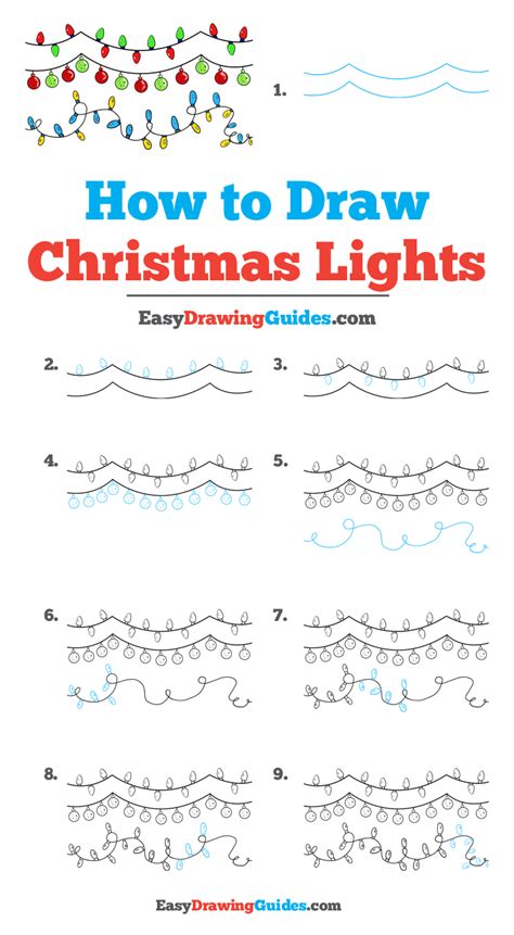 How to Draw and Paint or Color Christmas Lights for Kids