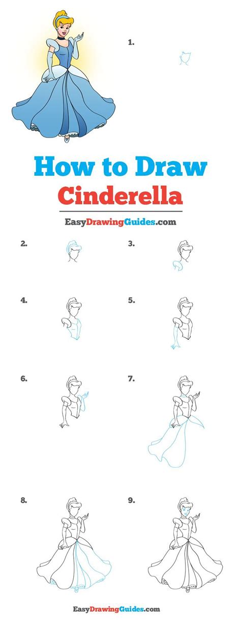 How to Draw Peasant Cinderella printable step by step