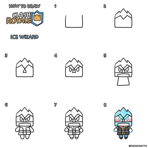 How to draw Clash Royale King step by step face drawing