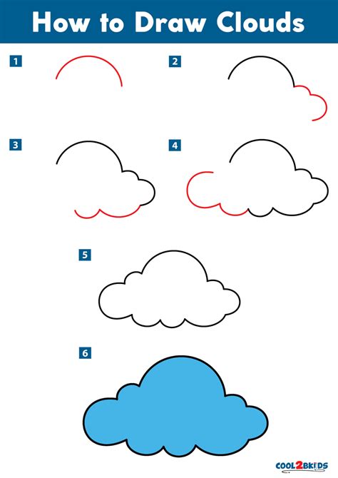 How to draw clouds Easy StepbyStep for Beginners YouTube