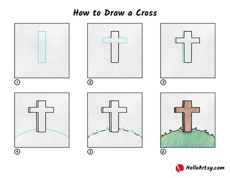 Learn How to Draw The Cross (Christmas) Step by Step