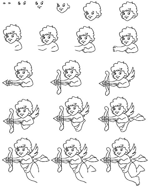 How to Draw Cartoon Cupid Step by Step Cute Easy Drawings