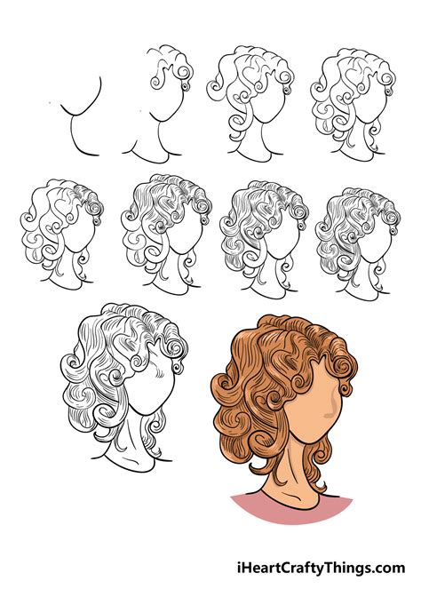Drawing Curls How to draw hair, Drawing hair tutorial