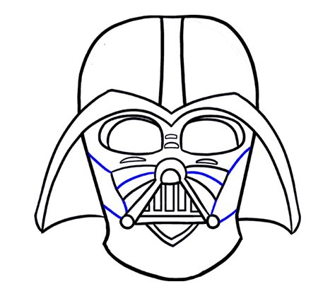 How to draw Darth Vader's mask Sketchok