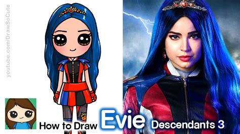 How to Draw Evie from Descendants printable step by step
