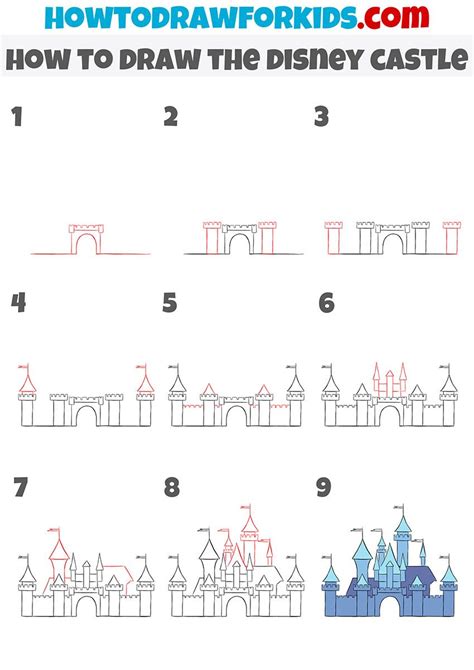 How To Draw A Disney Castle Step By Step