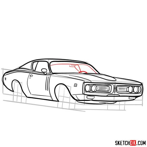 How to Draw a Dodge Charger Step by Step
