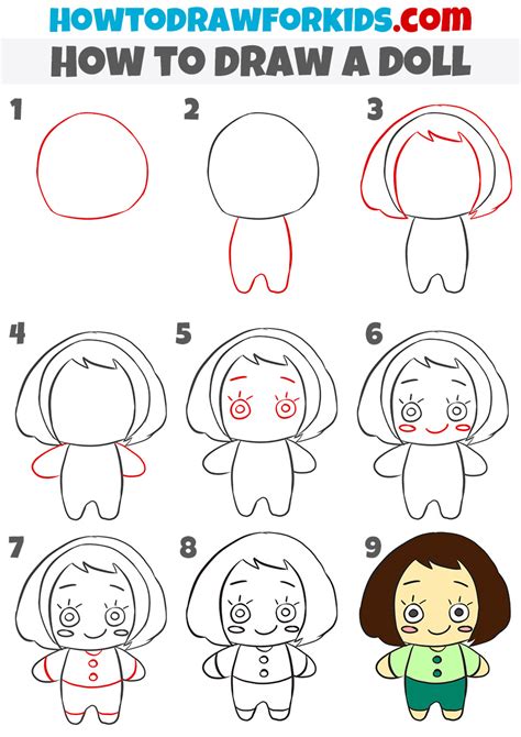 How to Draw a Cartoon Little Girl or a Girl Dolly from the